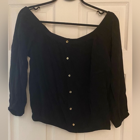 Dynamite black off the shoulder 3/4 sleeves blouse - Picture 1 of 4